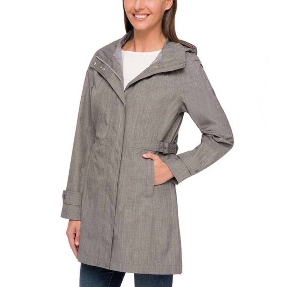 NEW! Kirkland Signature Women Trench Rain Jacket--LT GREY